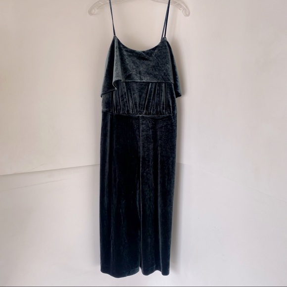 Ali & Jay Hustle Green Velvet Crop Jumpsuit L - Picture 3 of 5